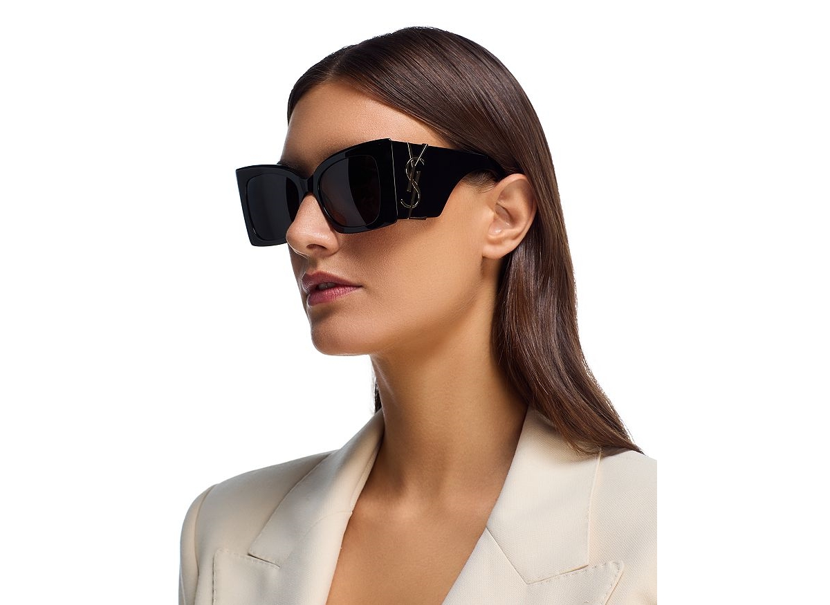 Saint Laurent Women's Rectangle Sunglasses, Sl M119 Blaze Ys000488 In Multi