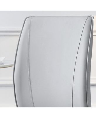 White Marble Table & Gray PU Chairs - 4 Seat Dining Set