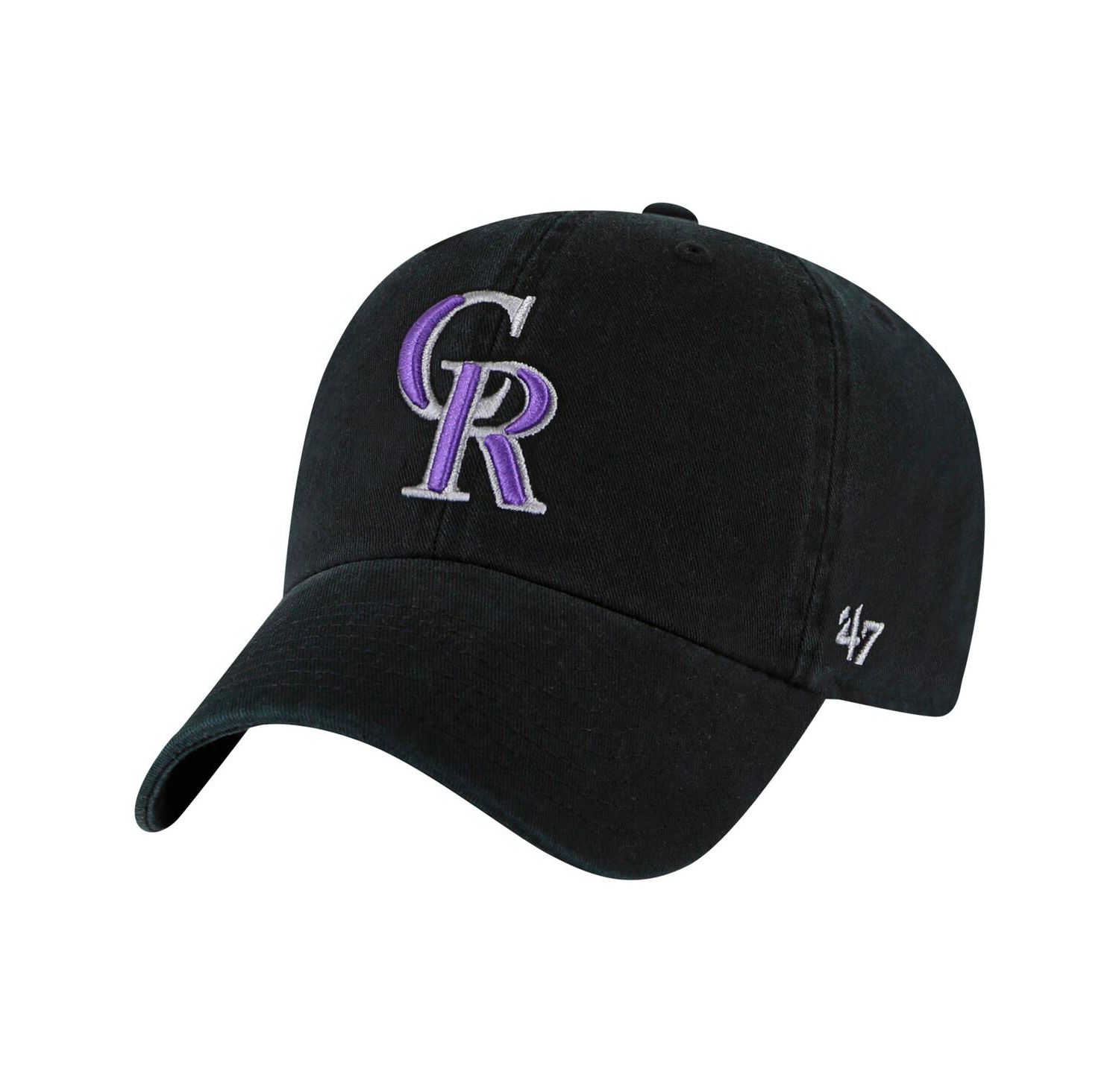 Big Boys and Girls Black Colorado Rockies Clean Up Adjustable Hat