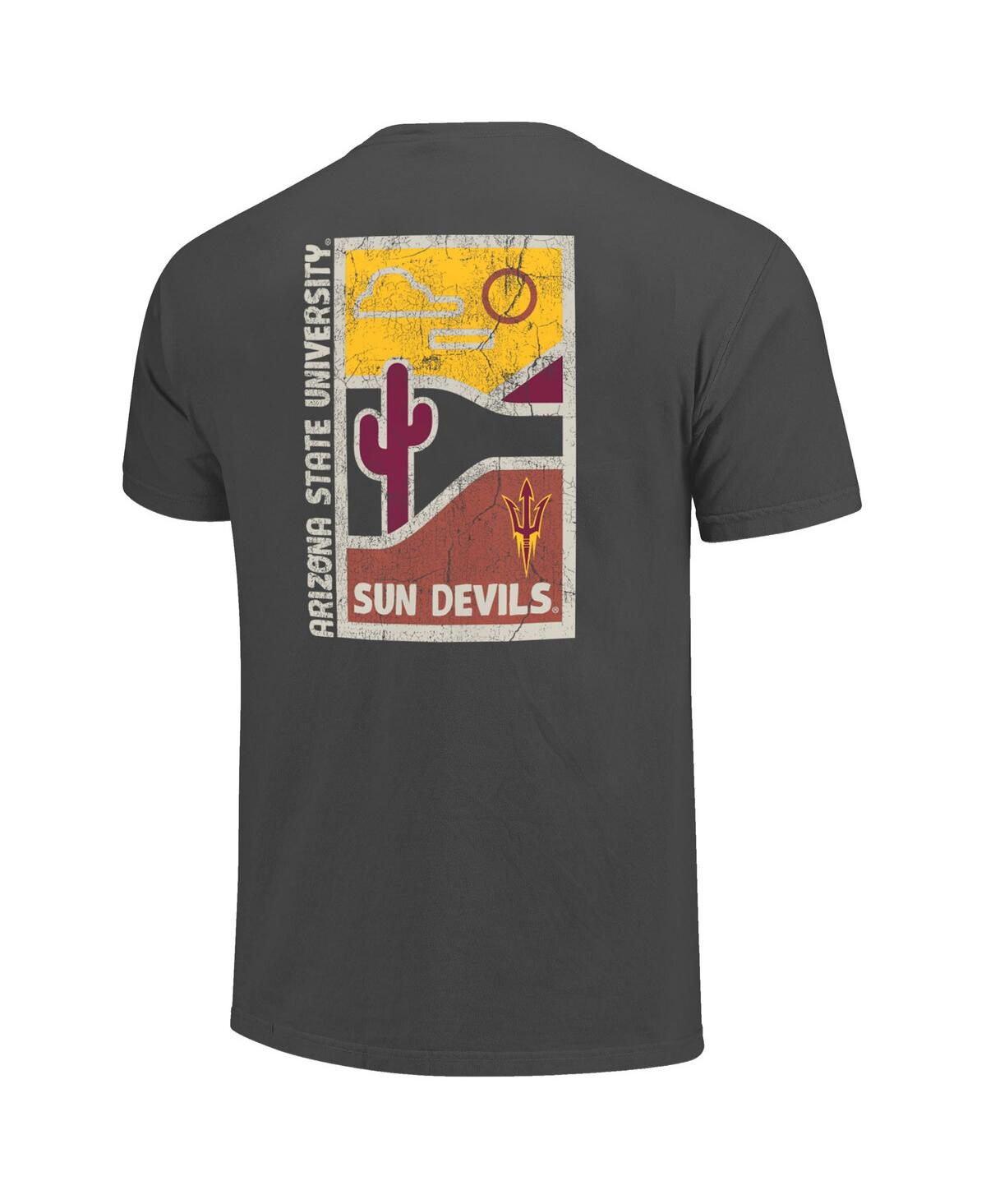 Image One Men's Graphite Arizona State Sun Devils Comfort Colors Minimal Vista Distressed Graphics T-shirt