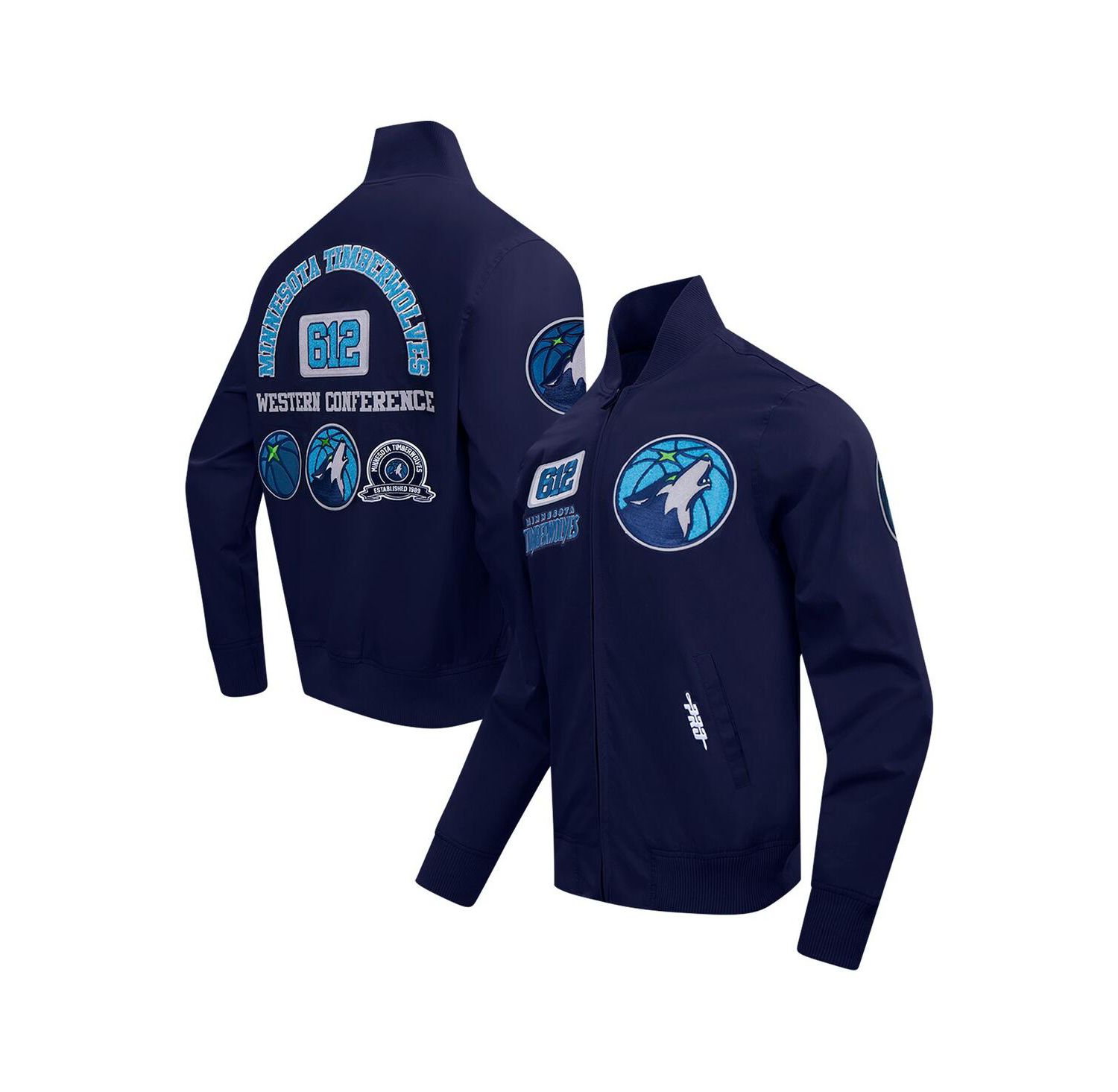 Men's Navy Minnesota Timberwolves Area Code Twill Full-Zip Jacket