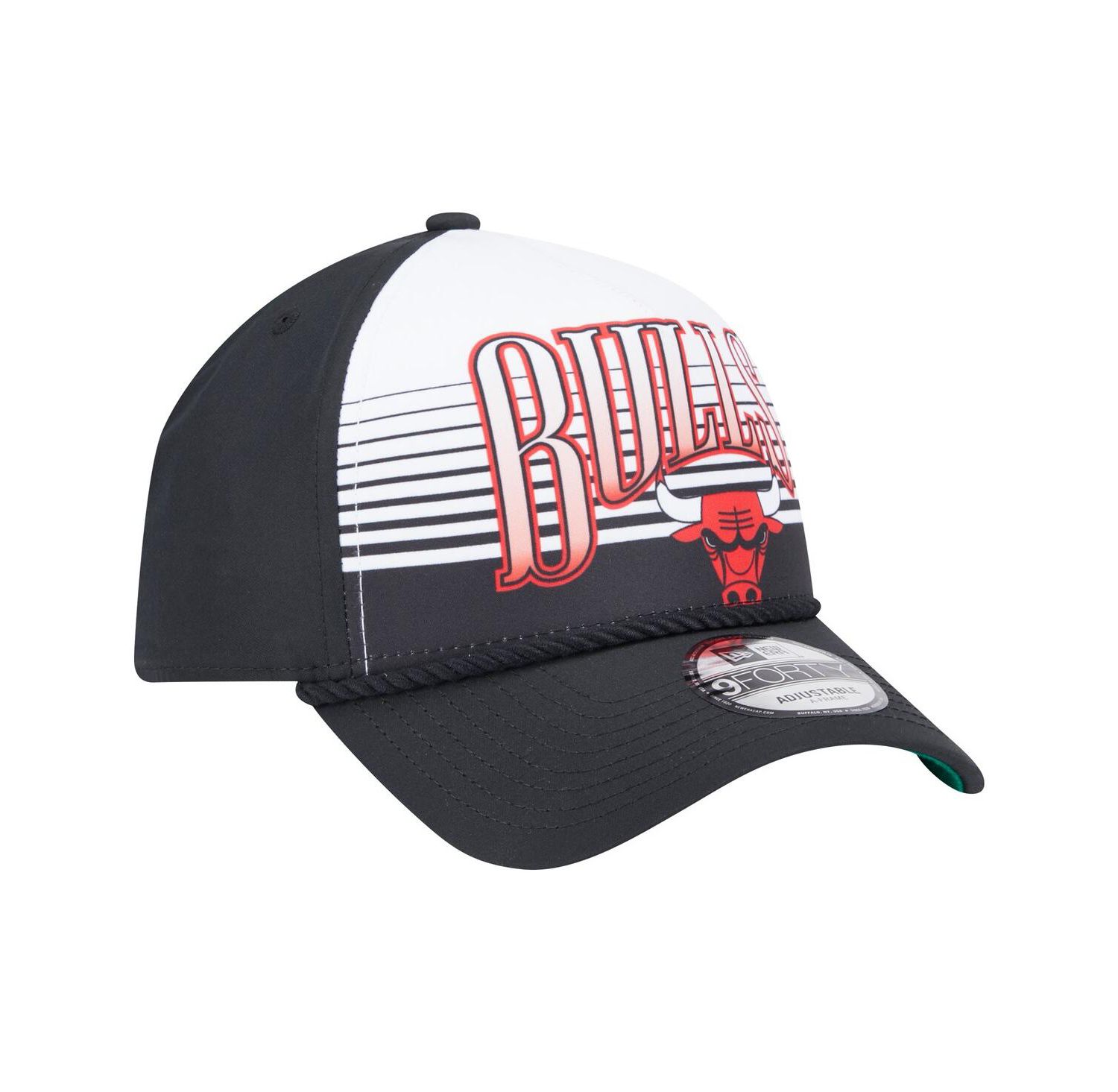 Men's Black Chicago Bulls Throwback Gradient A-Frame 9FORTY Adjustable Hat