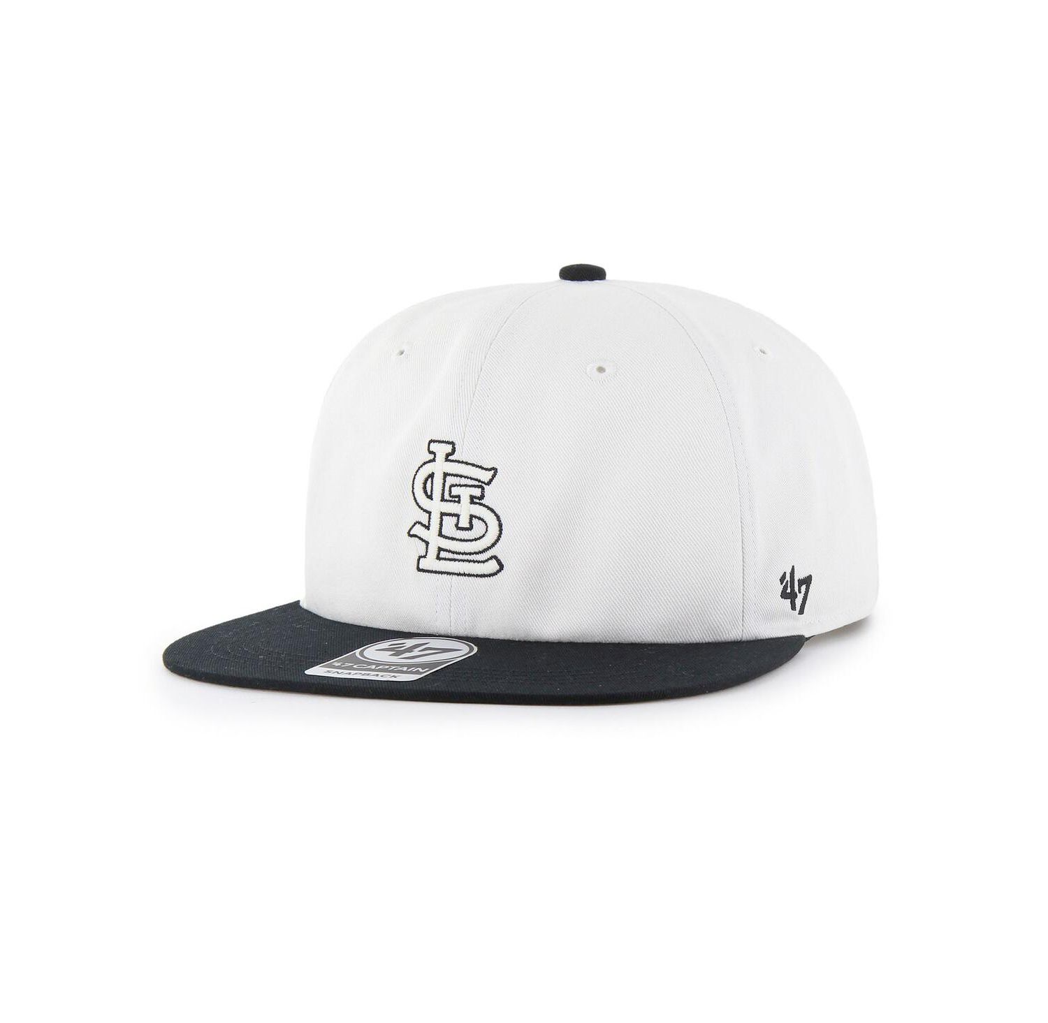 Men's White/Black St. Louis Cardinals Foundation Captain Snapback Hat