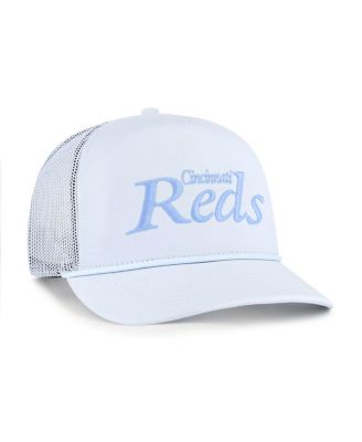 Men's Light Blue Cincinnati Reds Foundation Script Hitch Adjustable Trucker Hat