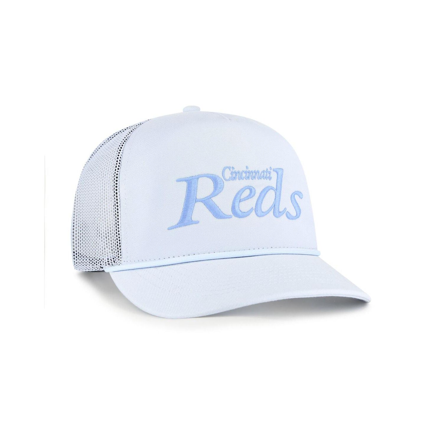 Men's Light Blue Cincinnati Reds Foundation Script Hitch Adjustable Trucker Hat