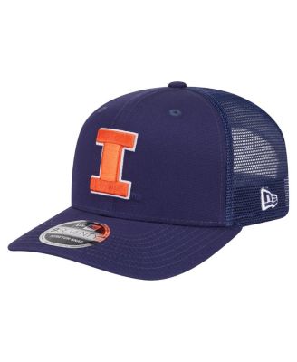 New Era - Men's Navy Illinois Fighting Illini Primary 9SEVENTY Trucker Stretch-Snap Hat