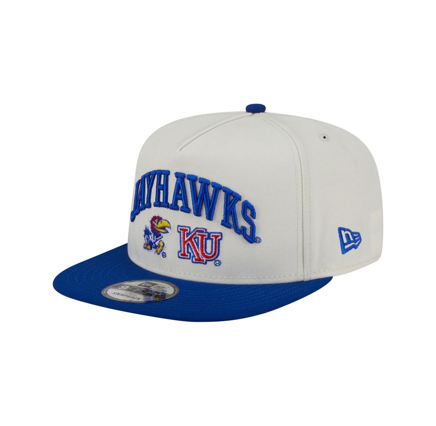 Men's White Kansas Jayhawks Collegiate 9FIFTY A-Frame Snapback Hat