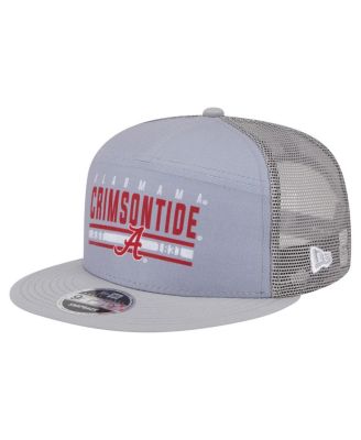 New Era - Men's Gray Alabama Crimson Tide Split Panel 9FIFTY Snapback Trucker Hat