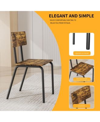 5-Piece Dining Set for 4 Kitchen Table & Chairs, Metal & MDF, Compact