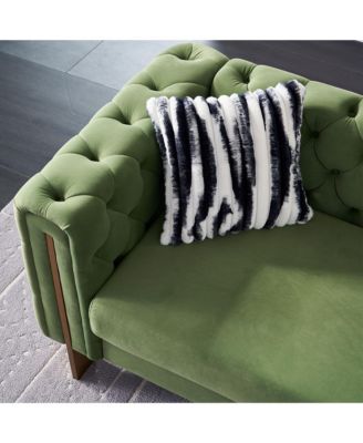 Streamdale Chesterfield Modern Tufted Velvet Living Room Sofa, 84.25"W Couch, Mint Green