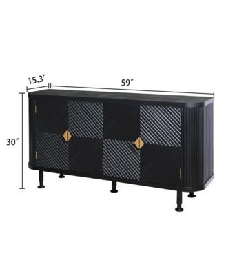 Streamdale Modern Accent Cabinet with Adjustable Shelves and 4 Doors