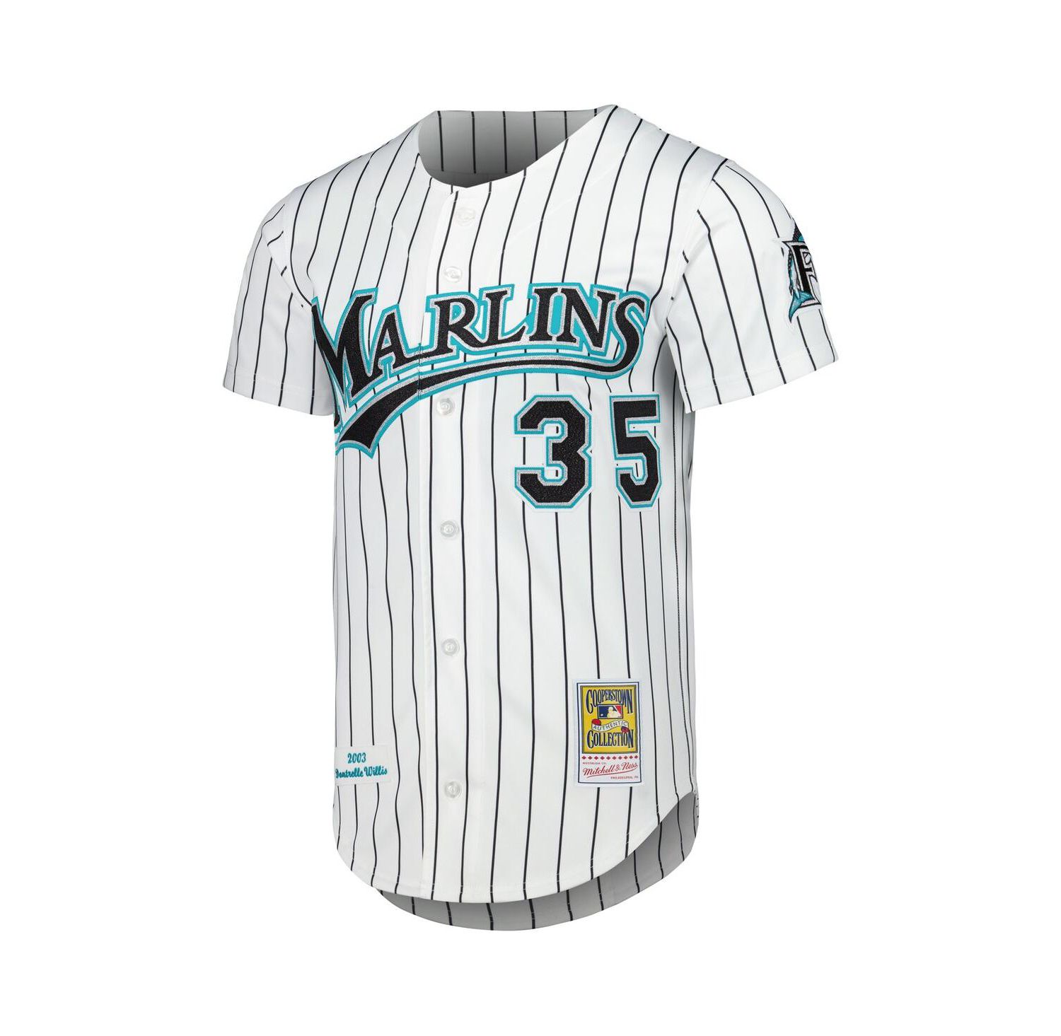 Men's Dontrelle Willis White Florida Marlins Cooperstown Collection Authentic Jersey