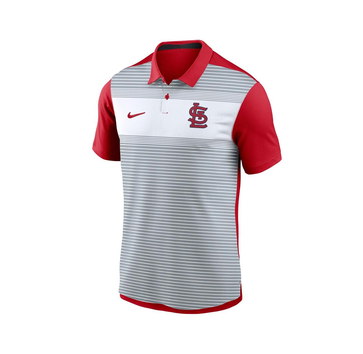 Men's White/Red St. Louis Cardinals Vapor Striped Performance Polo Shirt
