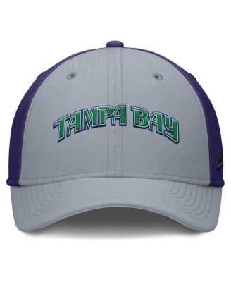 Men's Gray/Purple Tampa Bay Rays Rise Swoosh Performance Flex Hat