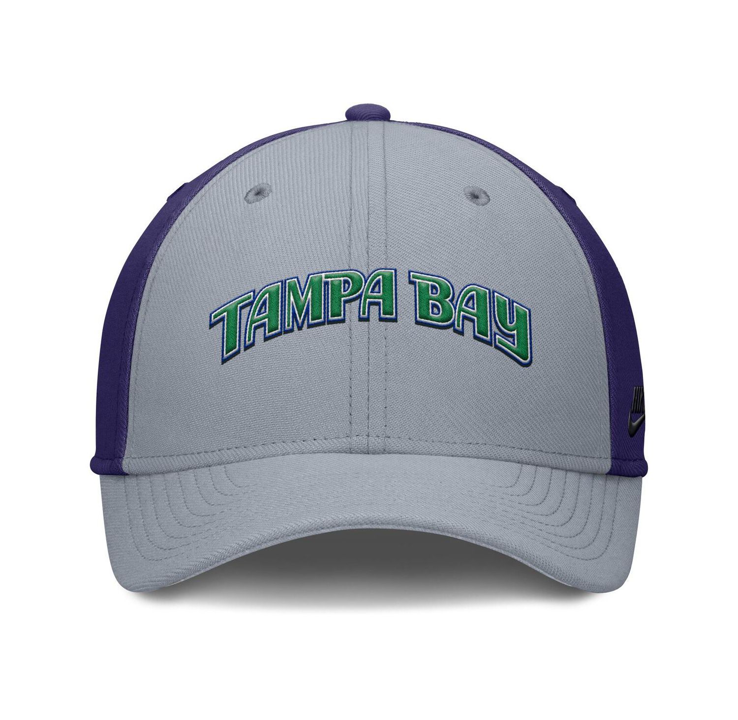 Men's Gray/Purple Tampa Bay Rays Rise Swoosh Performance Flex Hat