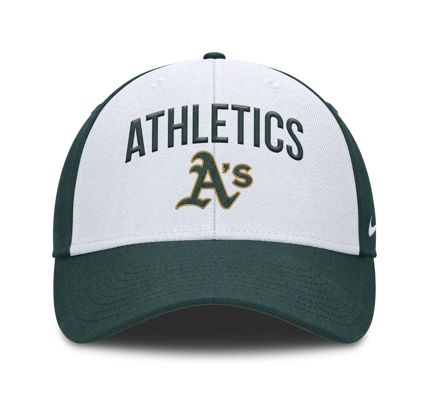 Men's White/Green Athletics Club Performance Adjustable Hat
