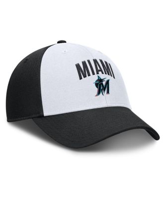 Men's White/Black Miami Marlins Club Performance Adjustable Hat