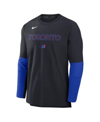 Men's Black Toronto Blue Jays Authentic Collection City Connect Lightweight Player Tri-Blend Performance Long Sleeve T-Shirt
