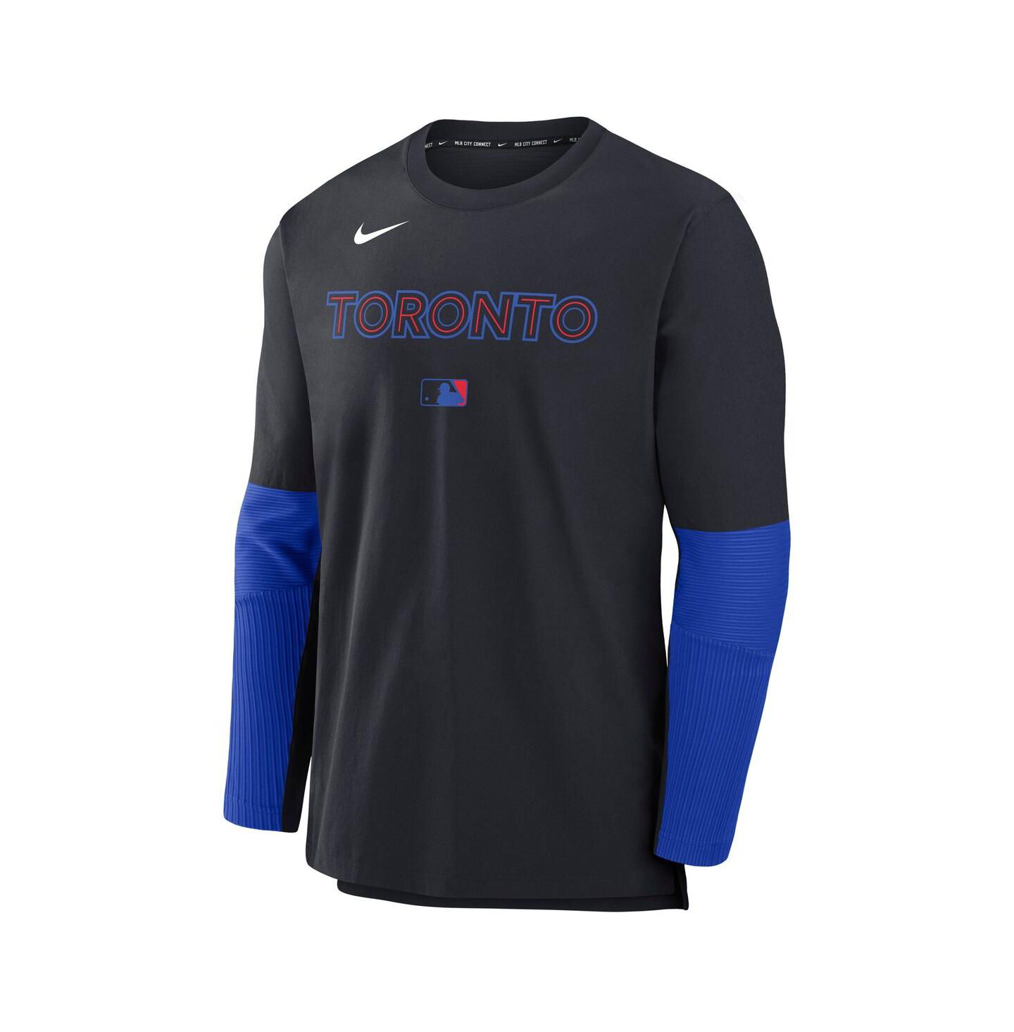 Мужская футболка Nike Black Toronto Blue Jays Authentic Collection City Connect Lightweight Player Tri-Blend Performance Long Sleeve — фото 3