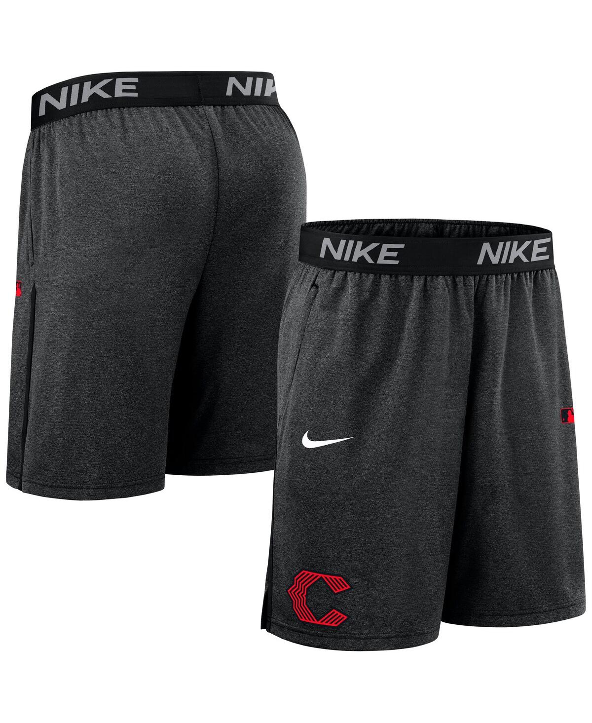Nike Men's Black Cincinnati Reds Authentic Collection City Connect Performance Knit Shorts In Black