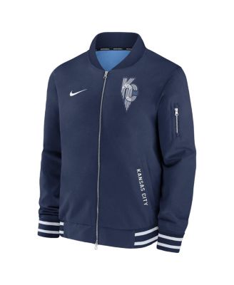 Men's Navy Kansas City Royals Authentic Collection City Connect Full-Zip Bomber Jacket