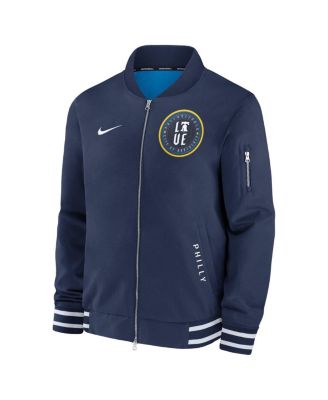 Men's Navy Philadelphia Phillies Authentic Collection City Connect Full-Zip Bomber Jacket