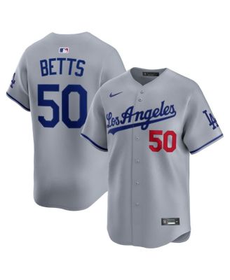 Nike - Men's Mookie Betts Gray Los Angeles Dodgers Road Limited Player Jersey