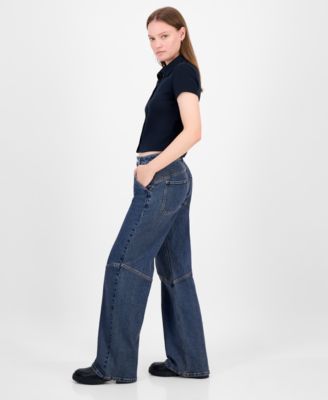 Juniors' Slouchy Skater Wide-Leg Jeans
