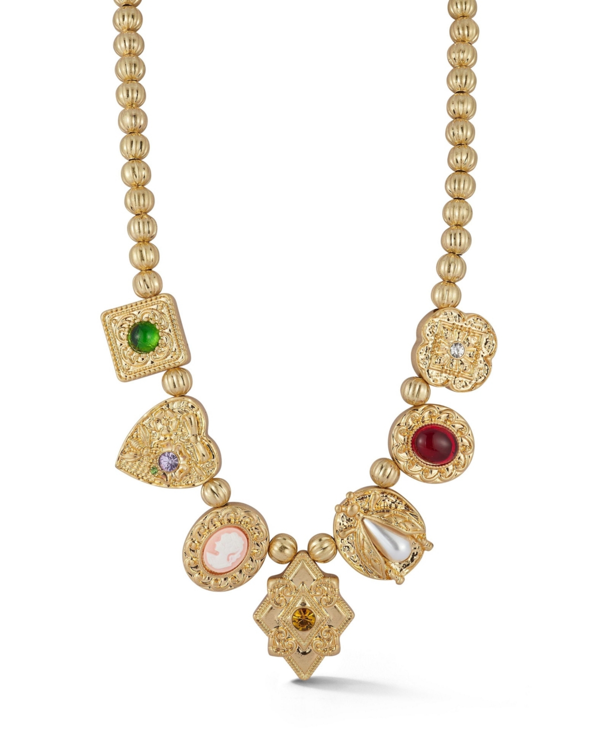 Gold Plated Vintage Statement Necklace - Gold