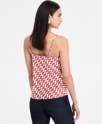 Women's Animal-Print Cowlneck Camisole Top, Exclusively at Macy's