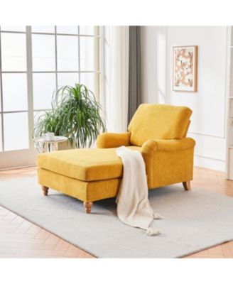 Streamdale Modern Mid-Century Indoor Oversized Chaise Lounger Comfort Sleeper Sofa with Soild Wood Legs