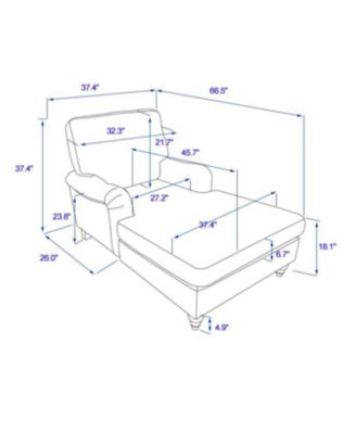 Streamdale Modern Mid-Century Indoor Oversized Chaise Lounger Comfort Sleeper Sofa with Soild Wood Legs