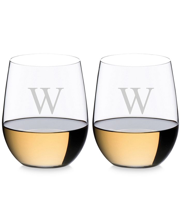 Riedel O Monogram Collection 2Pc. Block Letter Chardonnay Stemless Wine Glasses Macy's