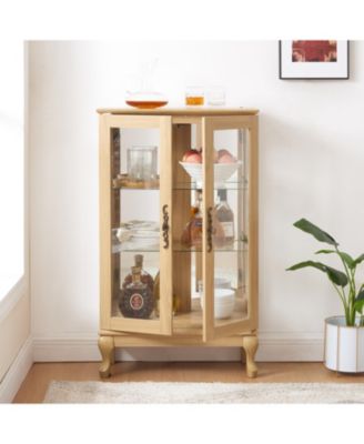 Streamdale Elegant Curio Cabinet with Mirrored Back and Adjustable Shelves