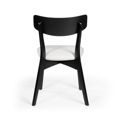 Streamdale Mid-Century Modern Upholstered Dining Chair Pair with Walnut Finish, Set of 2