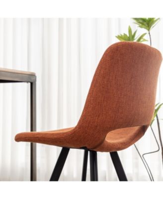  Fabric Kitchen 28.25" Counter Height Stools, Set of 2, Orange