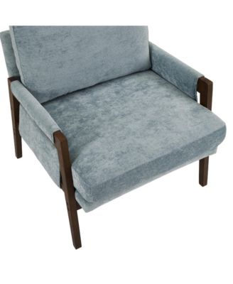 Streamdale Mid-Century Modern Velvet Accent Armchair, Blue