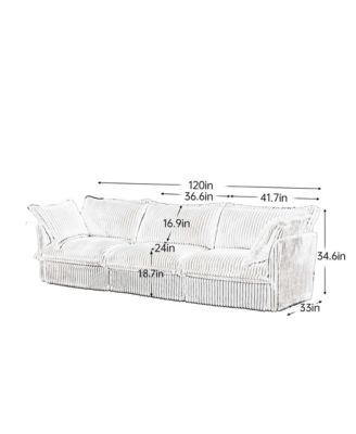 Modern 3-Seater Sofa with Comfy Pillows and Supple Armrests