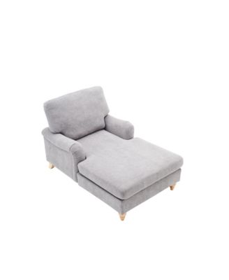Modern Mid-Century Indoor Oversized Chaise Lounger Comfort Sleeper Sofa with Soild Wood Legs