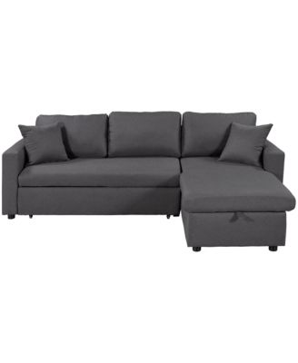 Sleeper Sectional Sofa with Storage and Cushions