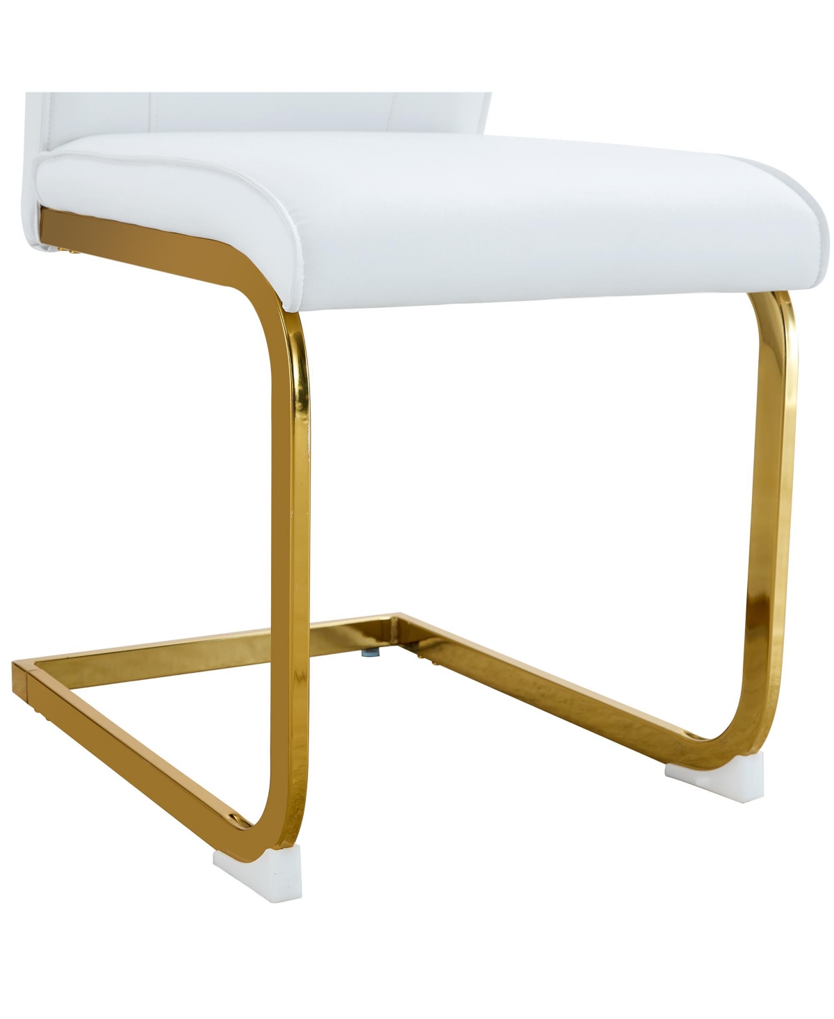 Streamdale Luxury White Pu Dining Chair Set - Gold Legs (8 Chairs)