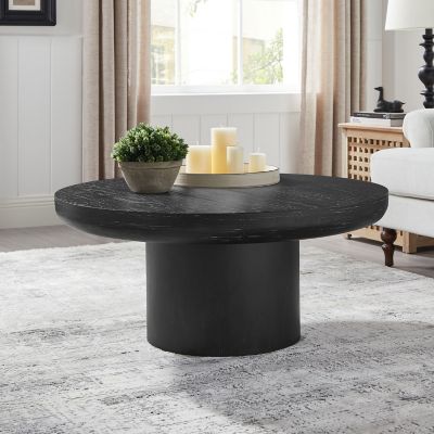 36-Inch Wood Veneer Round Coffee Table