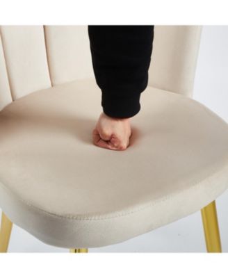 Modern Velvet Dining Chair Set (2) with Golden Legs