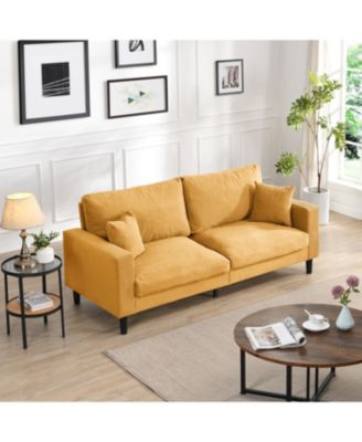 Modern Sofa with High Resilience, Wooden Frame - Orange Comfort