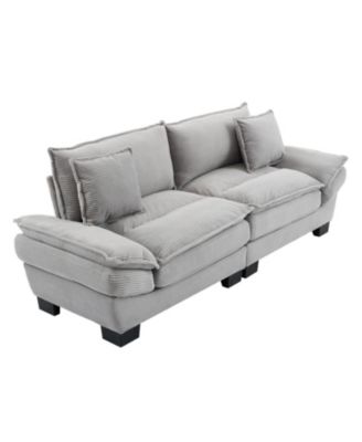 1 Count Fabric Corduroy Sofa Sleeper Comfy, Deep-Seat Couch with Pillows