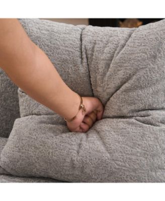 4-Seater Light Gray Sofa with Chenille Fabric and Pillows