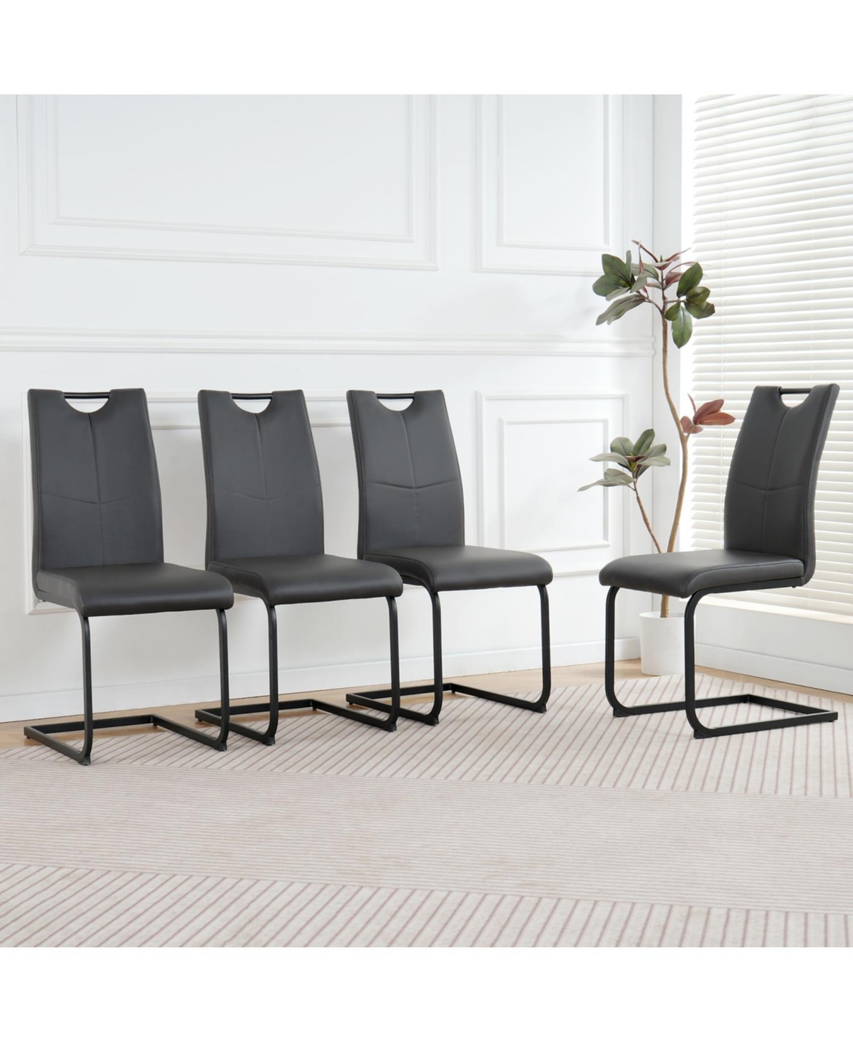 Streamdale Modern Upholstered Charcoal Dining Chair (Set of 4)