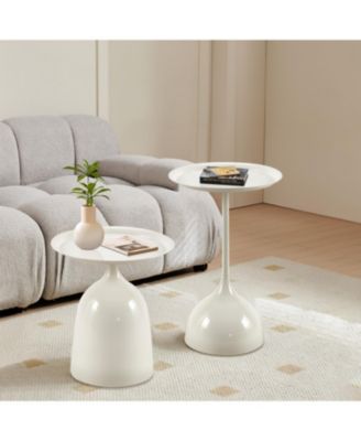 Streamdale 3-Minutes Assembly Premium Metal Side Tables with Raised Edges