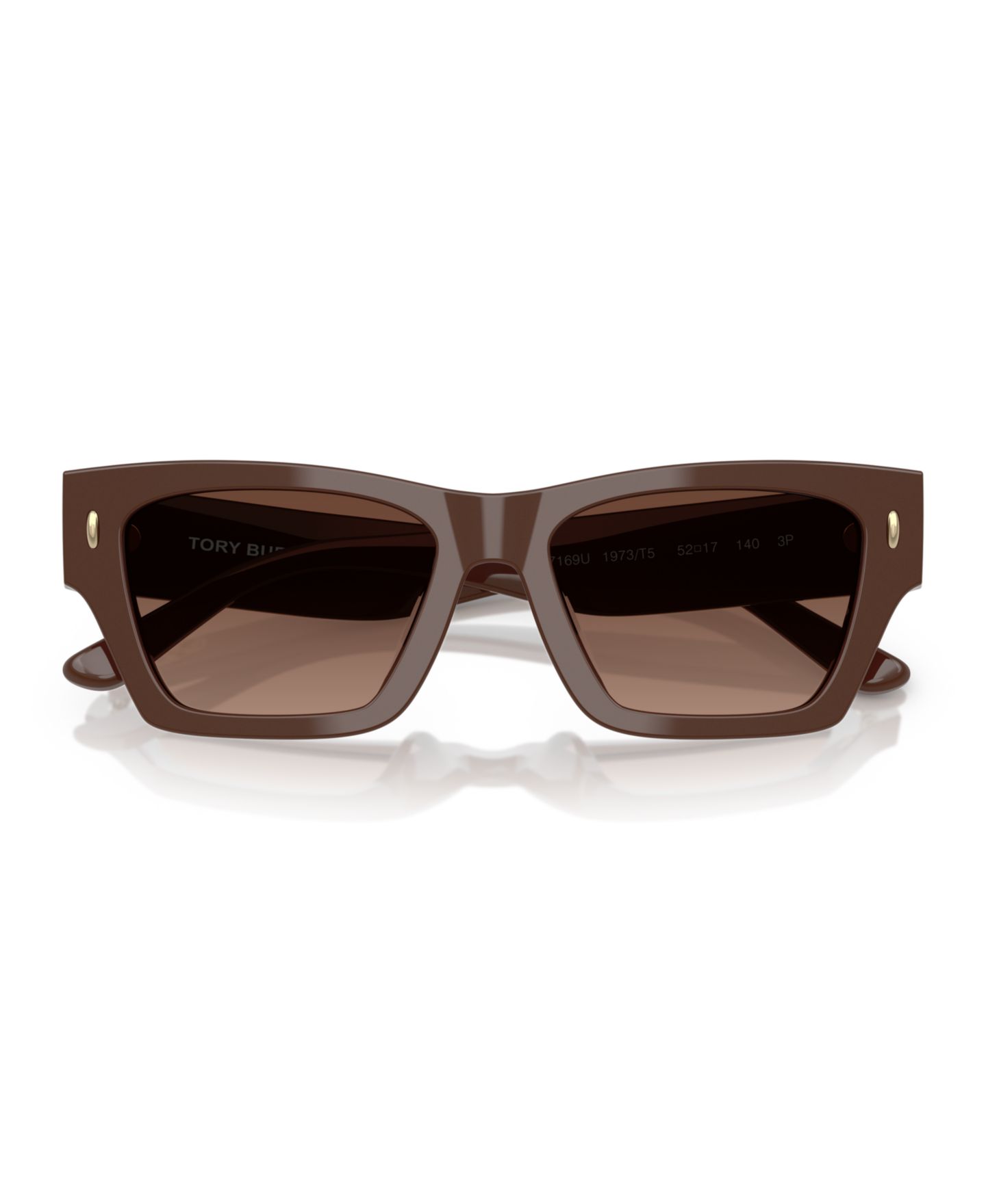 Женские солнцезащитные очки Tory Burch Polarized Sunglasses, TY7169U, цвет: Однотонный коричневый — фото 5