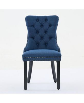 Nikki Tufted Upholstered Linen Dining Chair (Set of 2)